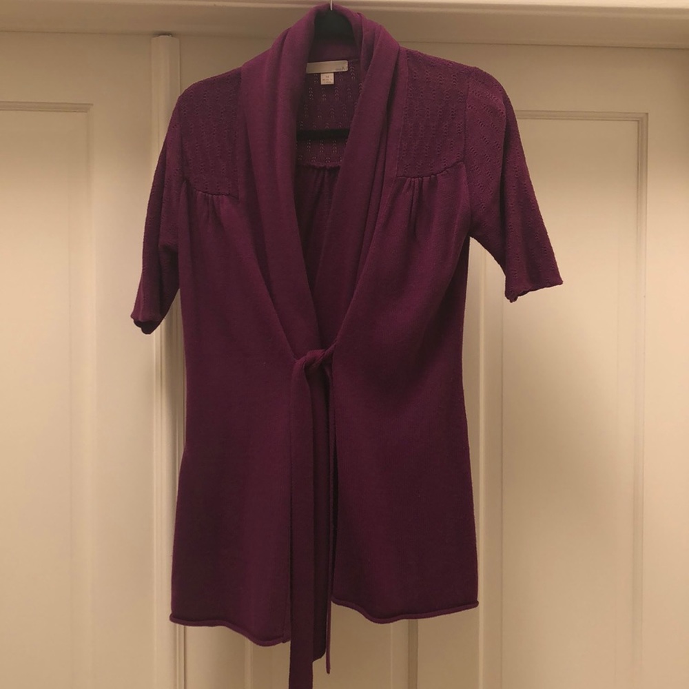 Wrap short sleeved sweater